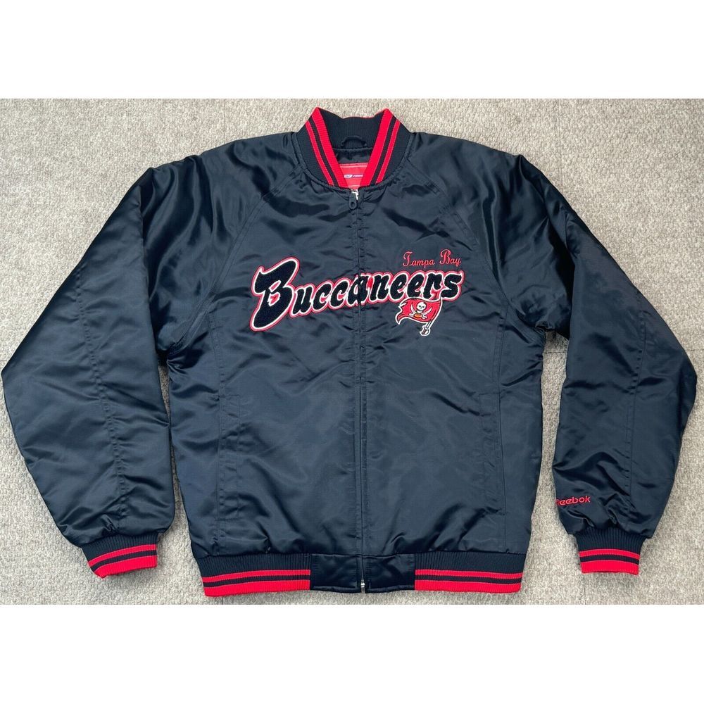 Reebok Vtg NFL Tampa Bay‎ Buccaneers Women's Full Zip Bomber Jacket Size Medium